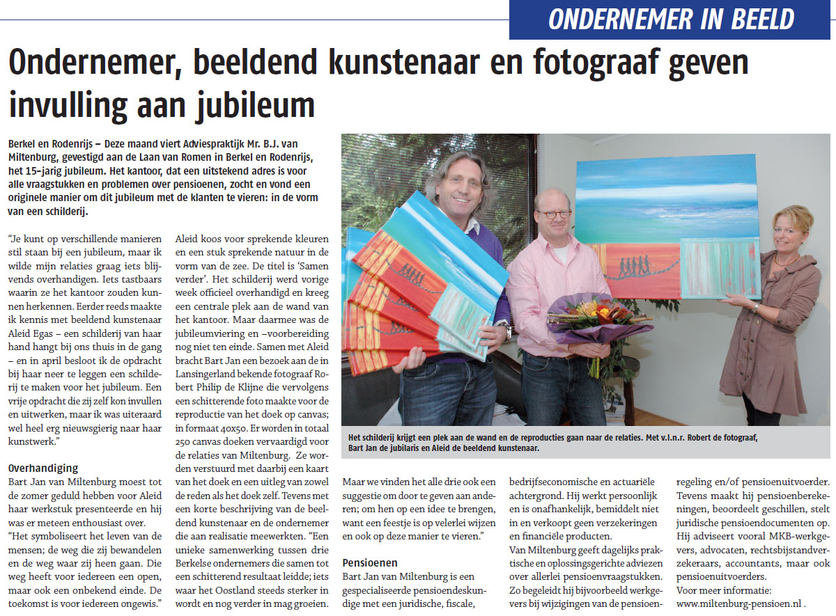 Artikel Ondernemer in Beeld